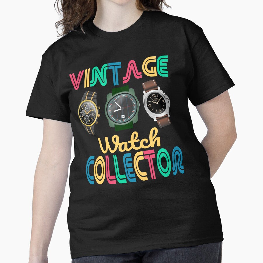 Vintage Watch Collector Retro Horology Expert Classic T-Shirt Black