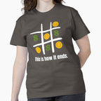 Tic Tac Toe Bitcoin vs Dollar Financial Crypto Future Tee Dark Grey