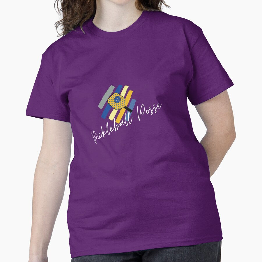 Pickleball Posse Group Shirt Team Spirit Athletic Club Apparel Purple