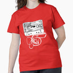 Classic Audio Cassette Coming Out Graphic Classic T-Shirt Red