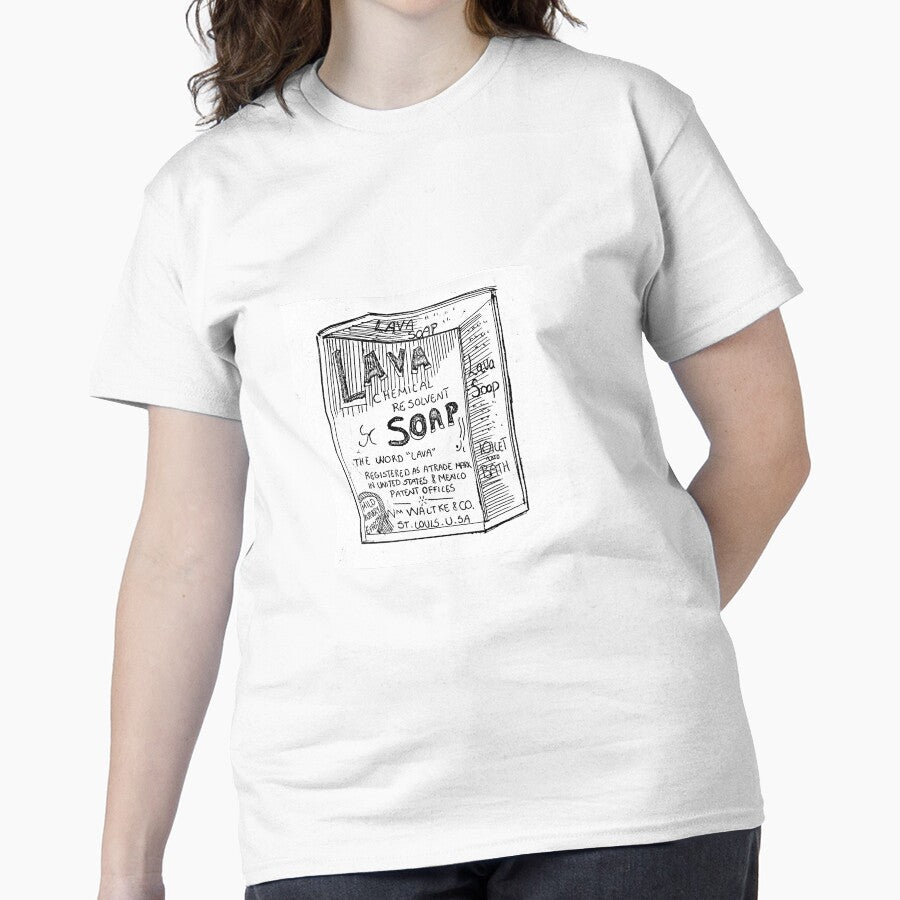 Vintage Lava Soap Box Graphic Tee Durable Retro Style Shirt White