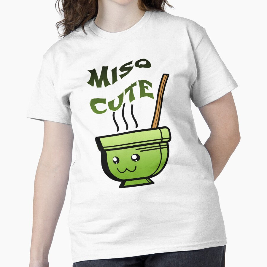 Kawaii Miso Soup Graphic Tee Cute Japanese Food Humor Shirt White