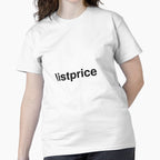 Listprice Value Comparison Shirt | Retail Marketing Graphic Tee White