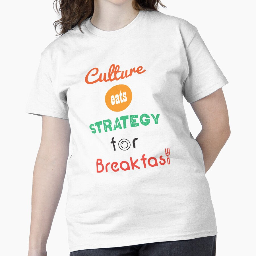 Culture Eats Strategy For Breakfast Corporate Management Shirt White