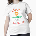 Culture Eats Strategy For Breakfast Corporate Management Shirt White