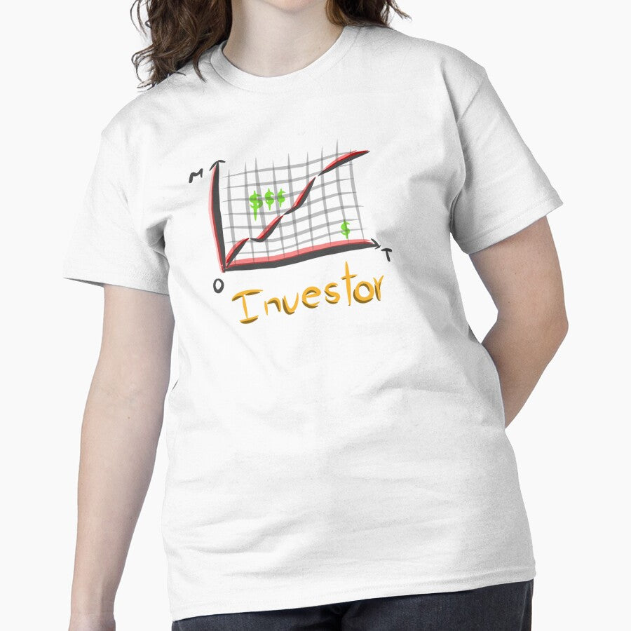 Investor's Chart Financial Market Analysis Growth Graphic Tee White