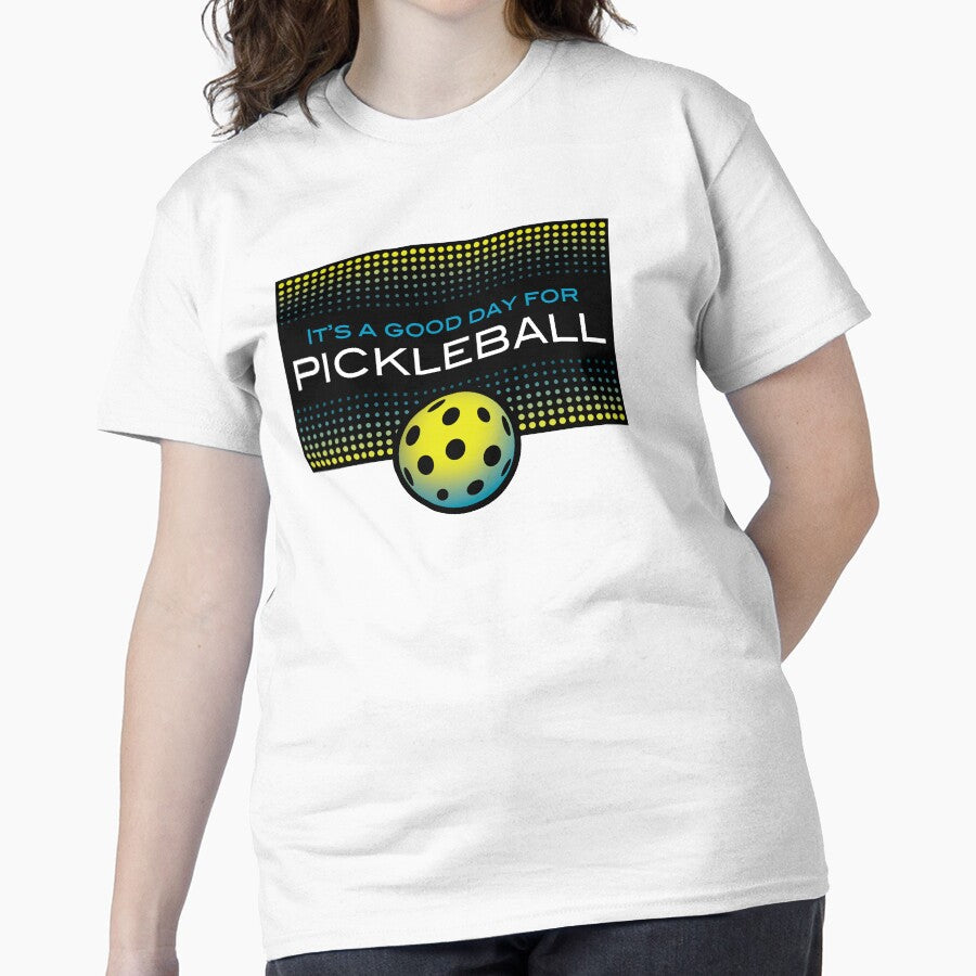 Good Day For Pickleball Funny Athletic Sports Graphic Tee White