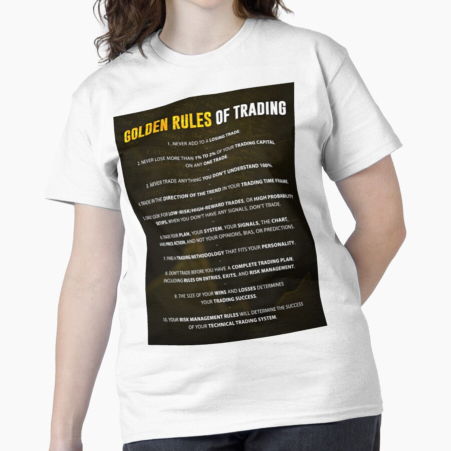 Golden Rules Of Trading Forex Stock Market Nasdaq Trader Tee White