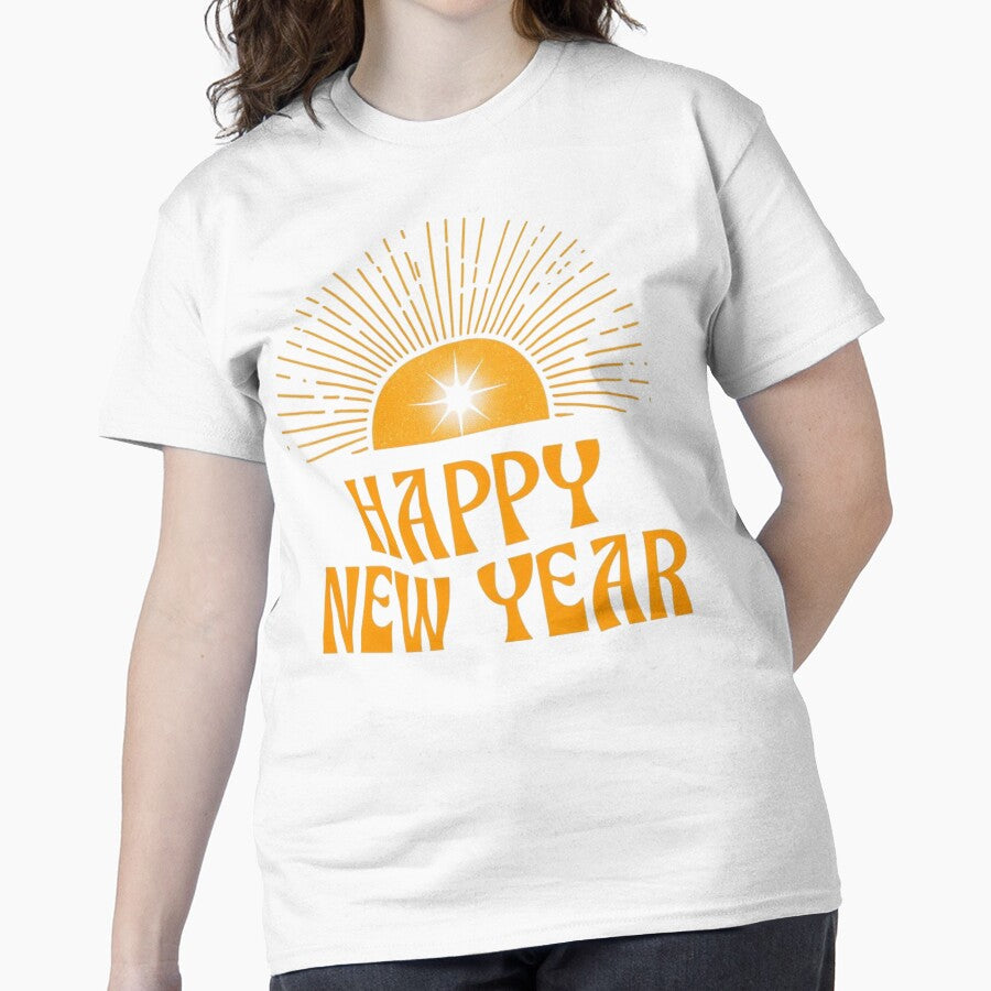 Happy New Year Sunrise Shirt – Hopeful Morning Light Graphic White