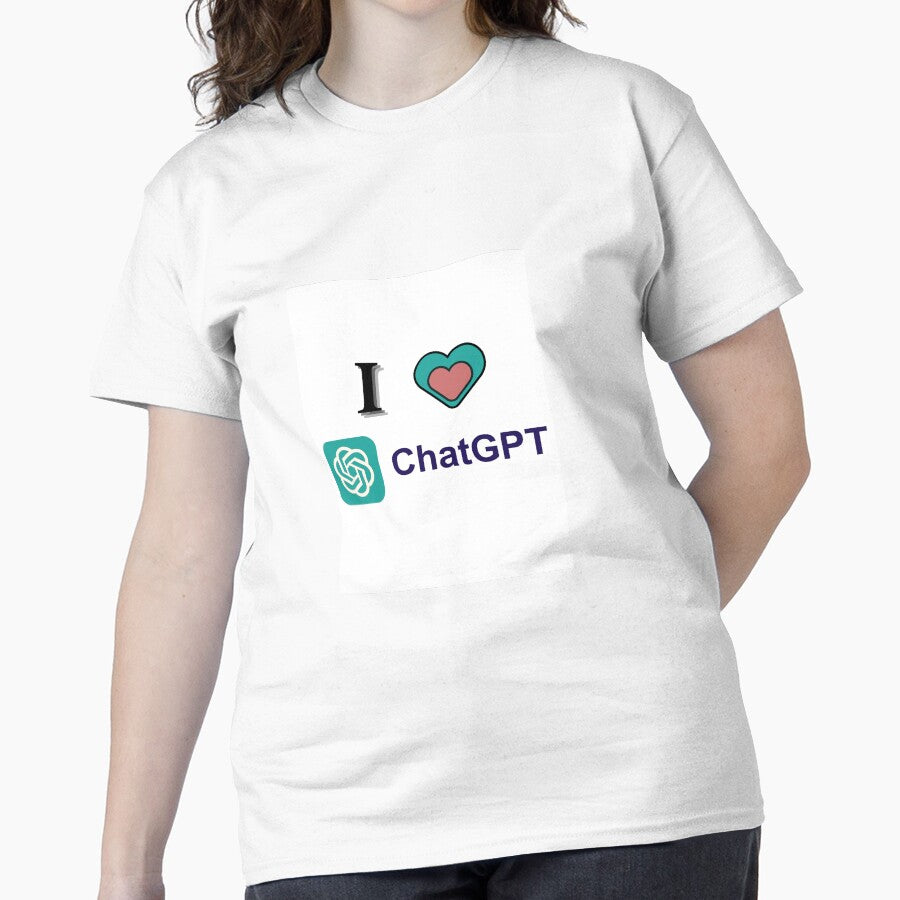 I Love ChatGPT Classic Heart Shirt | Loyal AI User Appreciation Tee White