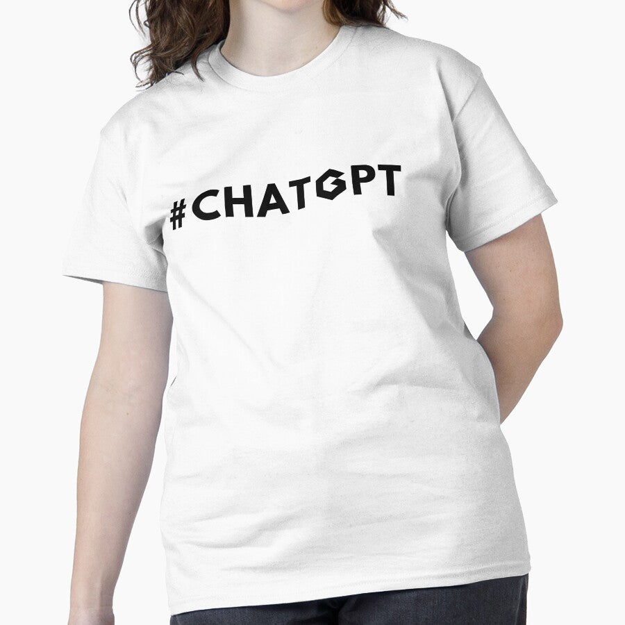 ChatGPT Hashtag Trending AI Shirt | Social Media Tech Enthusiast Tee White