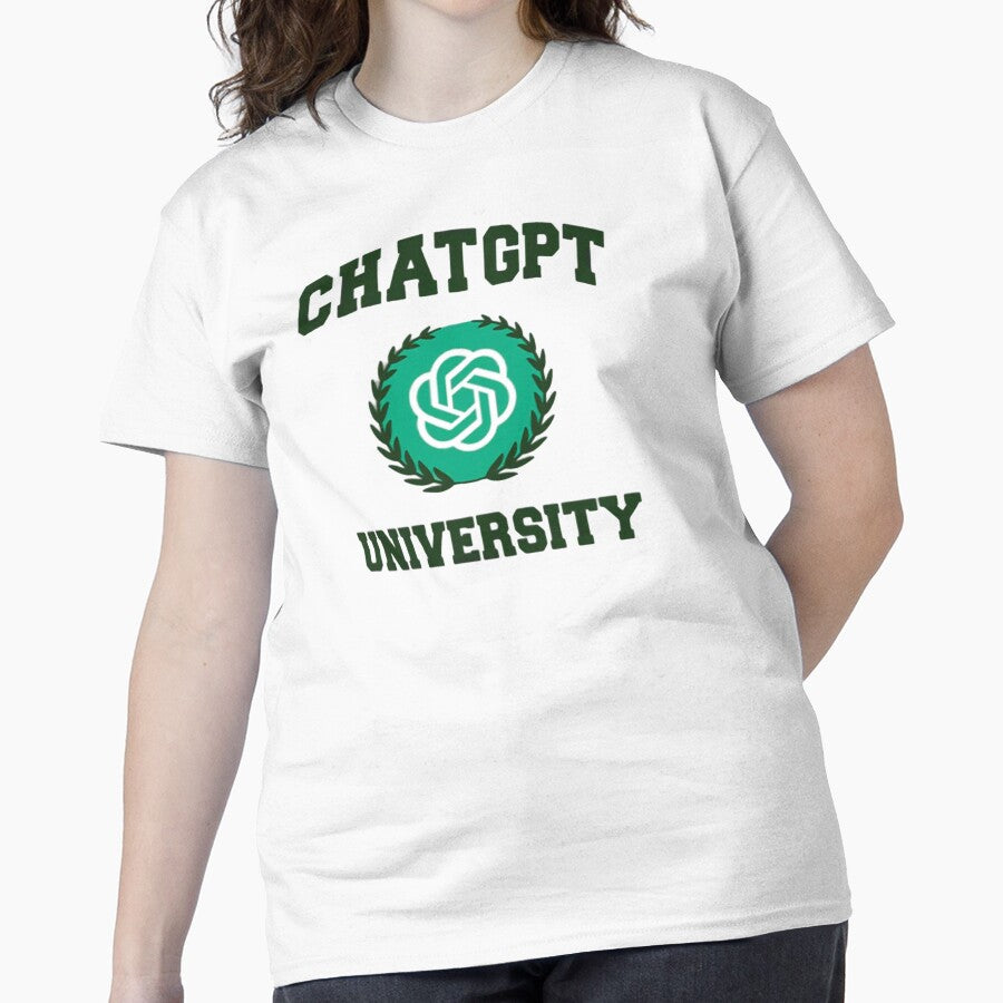 ChatGPT University Alumni Tee - Academic AI Technology Shirt White