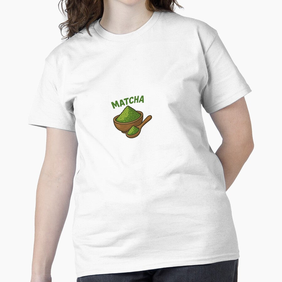 Matcha Powder Superfood Graphic Tee Healthy Lifestyle Apparel White
