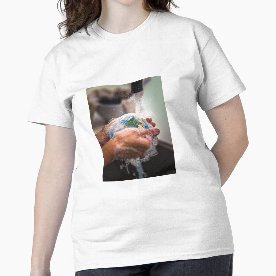 Keep The World Clean Earth Day Tee Eco-Friendly Apparel White