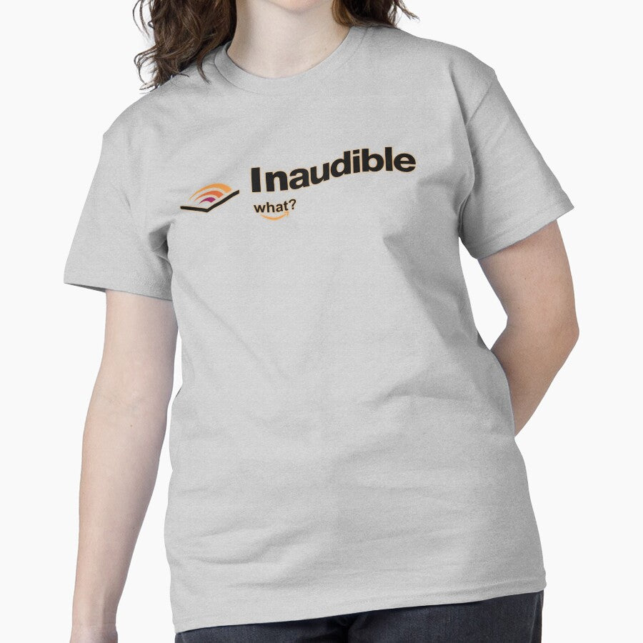 Inaudible Audible Quote Tee - Minimalist Audio Fan Apparel Heather Grey