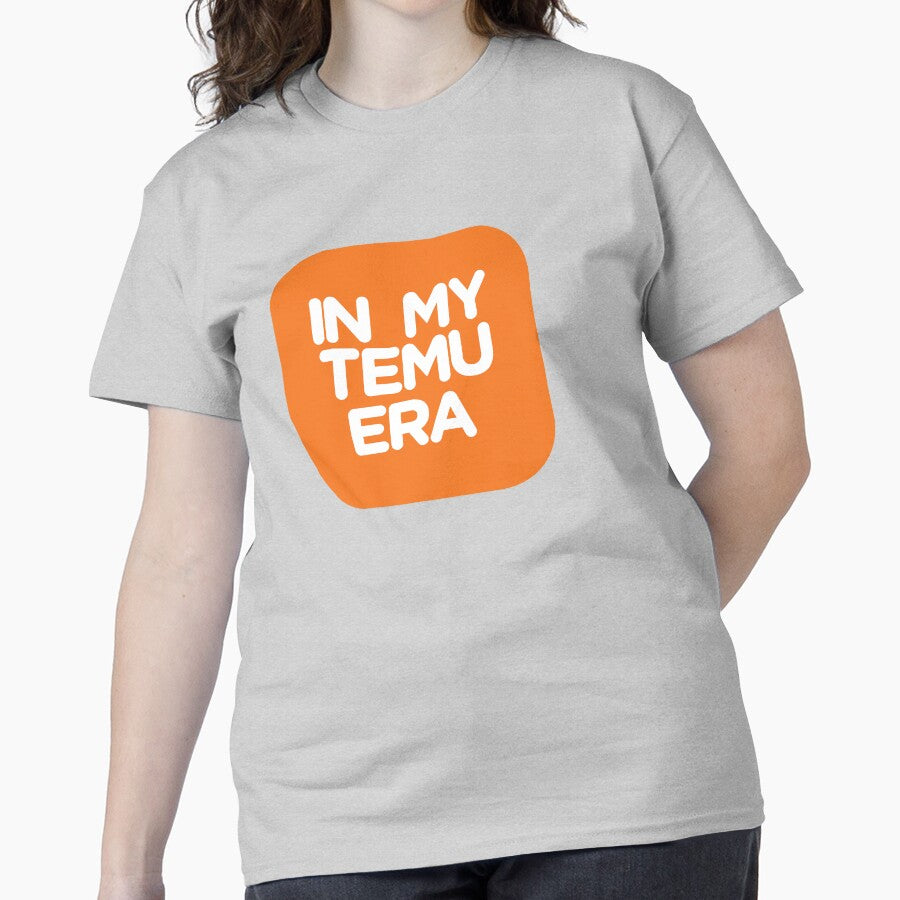 In My Temu Era Shopping Fan Shirt | Trendy Online Bargain Graphic Heather Grey