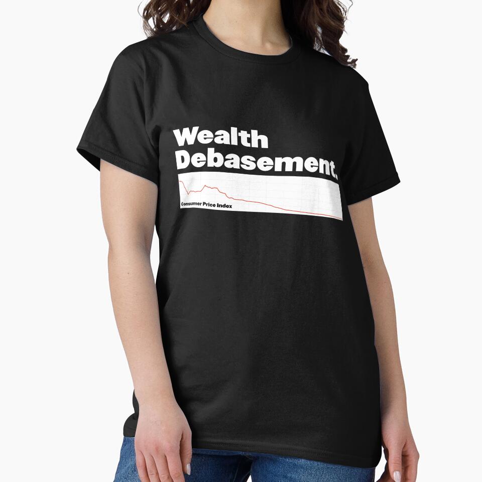 Crypto Wealth Debasement Shirt – CPI Index Inflation Hedge Tee Black