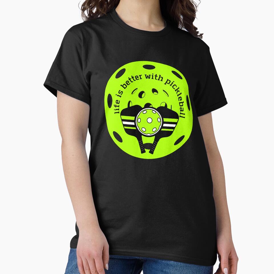 Pickleball Lovers Graphic Tee Active Sport Enthusiast Top Black