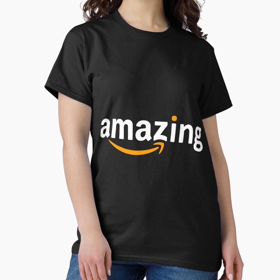 Amazing Amazon Smile Logo Tee - Vibrant Branding Graphic Shirt Black