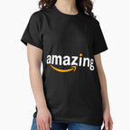 Amazing Amazon Smile Logo Tee - Vibrant Branding Graphic Shirt Black