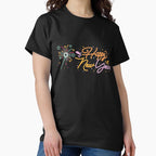Happy New Year Script Tee – Elegant Seasonal Holiday Fashion Black