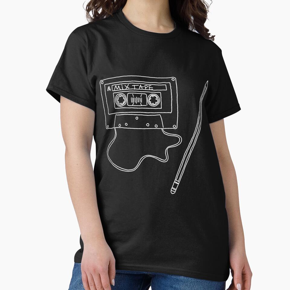 Retro Cassette Tape 80s Vintage Music Nostalgia Graphic Tee Black