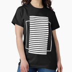 Geometric Version 4 Abstract Line Design Classic T-Shirt Black