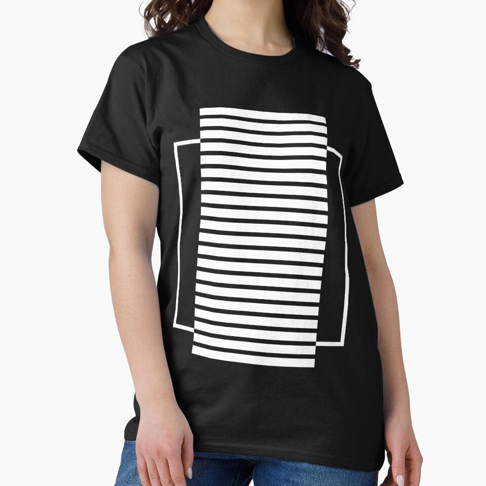 Geometric Version 4 Abstract Line Design Classic T-Shirt Black