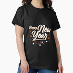 Happy New Year Iconic Tee – Essential Festive Party Clothing Black