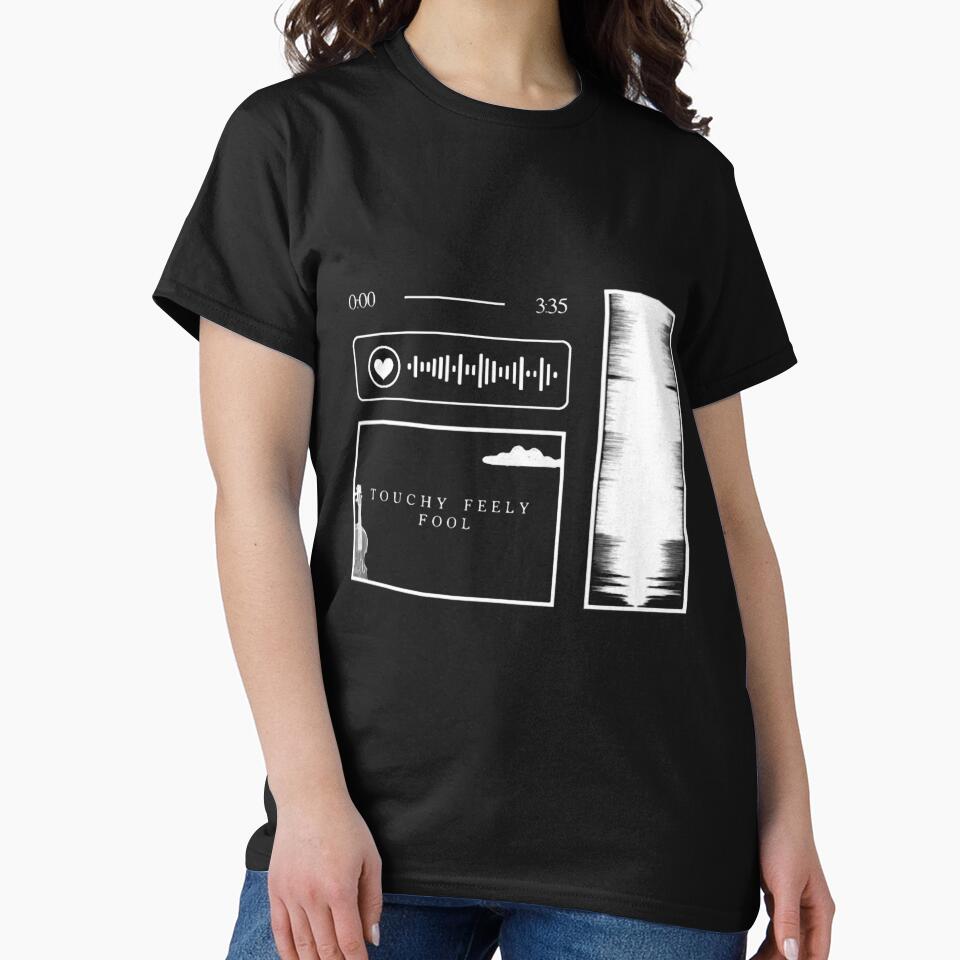 Touchy Feely Fool Audio Graphics Spotify Code Music Tee Black