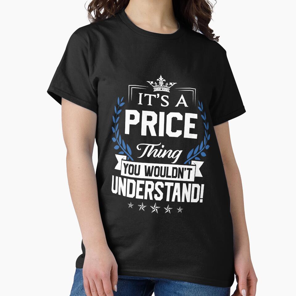Price Things Name 2 Gift Item Tee | Personalized Family Pride Shirt Black