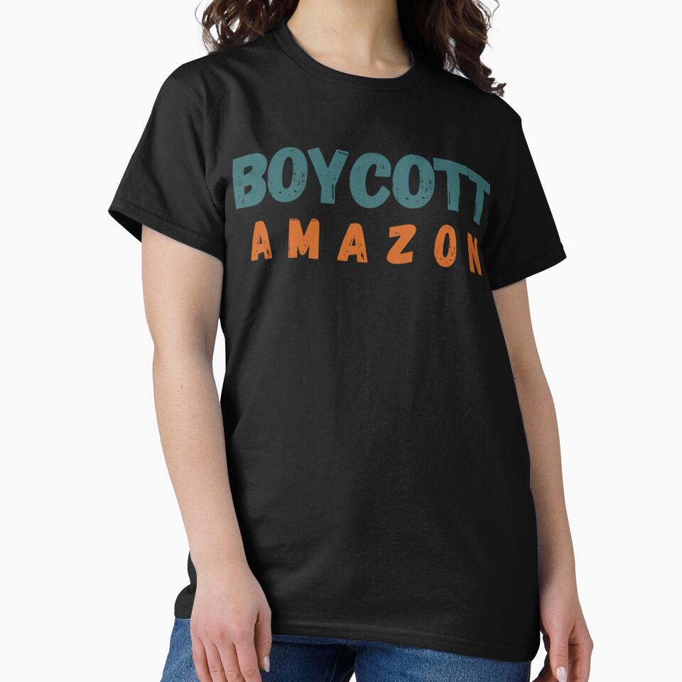 Boycott Amazon Solidarity Tee - Warehouse Worker Support Shirt Black