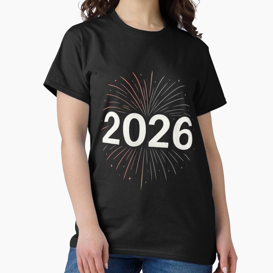 2026 Fireworks Celebration New Year Explosion Classic T-Shirt Black