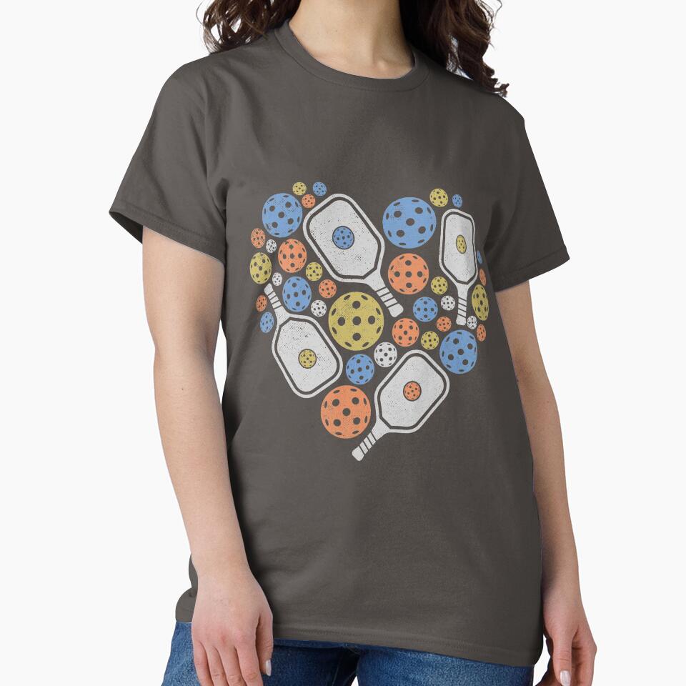 For The Love Of Pickleball Sporty Graphic Design T-Shirt Dark Grey