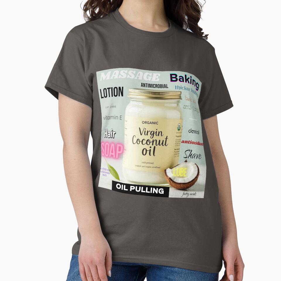 I Love My Coconut Oil Natural Beauty Enthusiast Graphic Tee Dark Grey