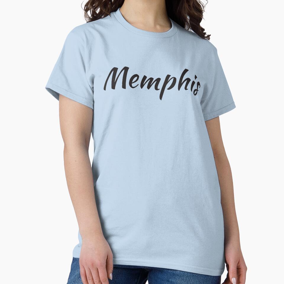 Memphis City Skyline Tennessee Souvenir Travel Classic T-Shirt Light Blue