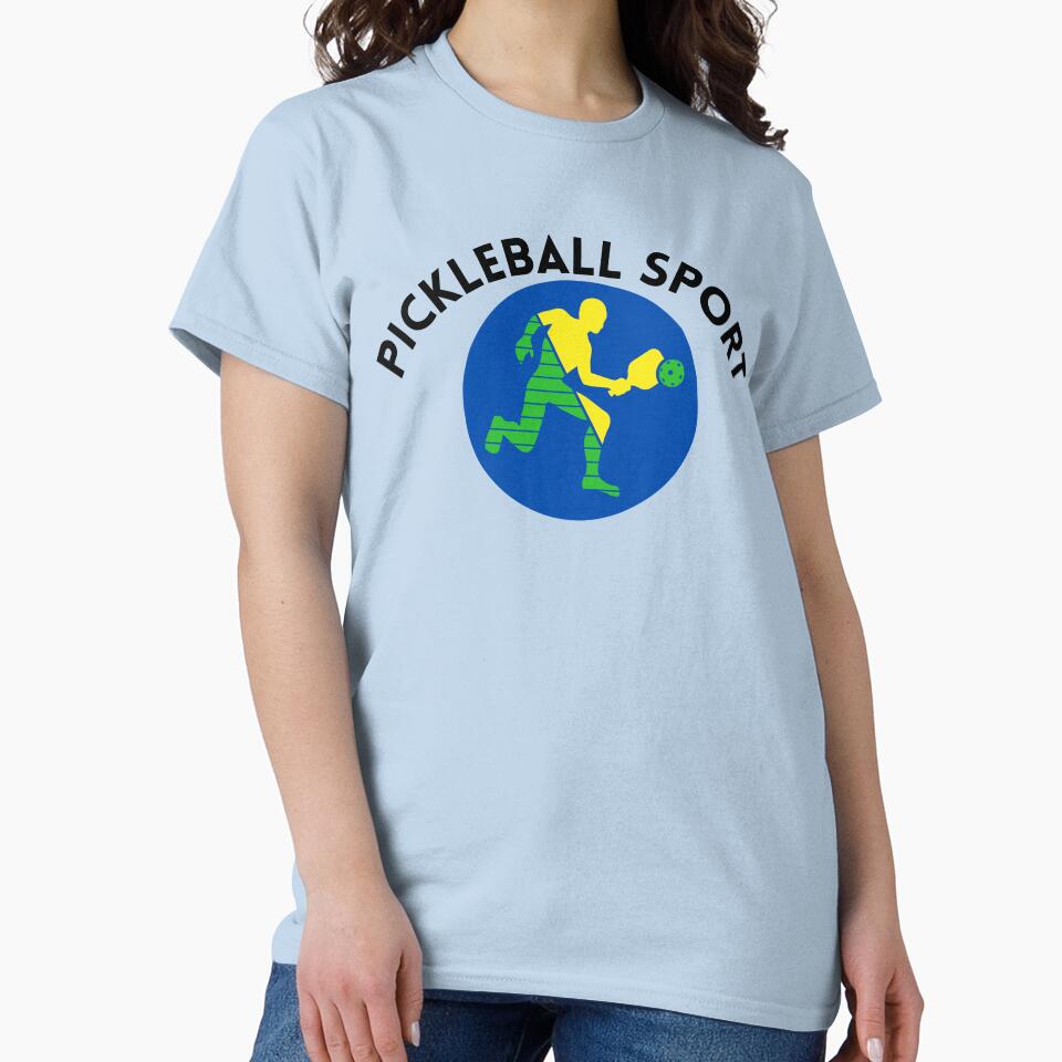 Paddle And Ball Sports Equipment Aesthetic Graphic Tee Light Blue
