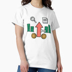 Financial Growth Data Analysis Vector Icon Business Logic Tee White