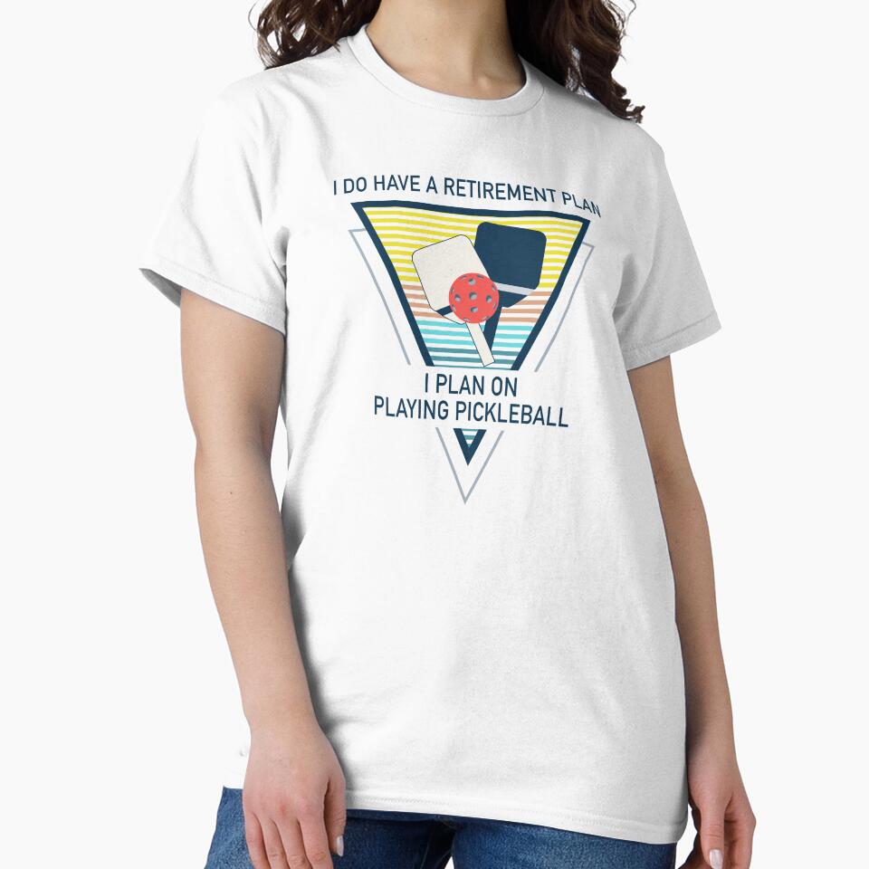 Funny Pickleball Retirement Gift Grandpa Grandma Sports Tee White