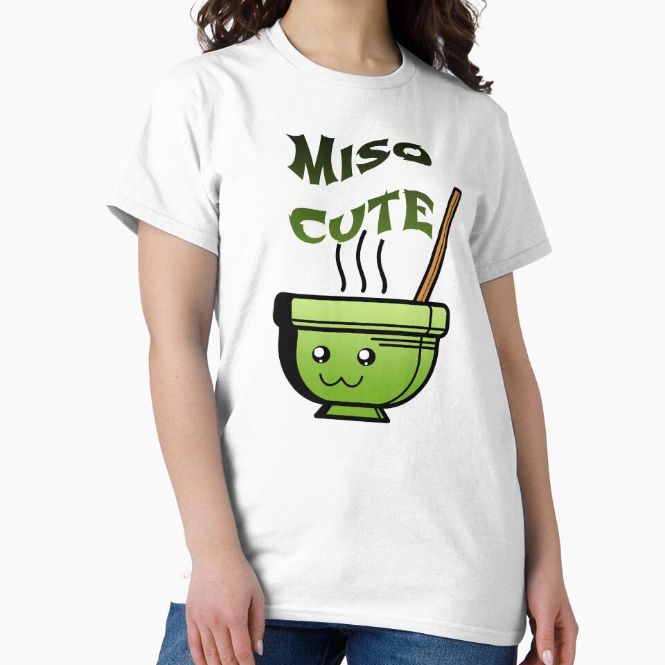 Japanese Miso Cute Food Pun Tee Kawaii Kitchen Aesthetic Shirt White