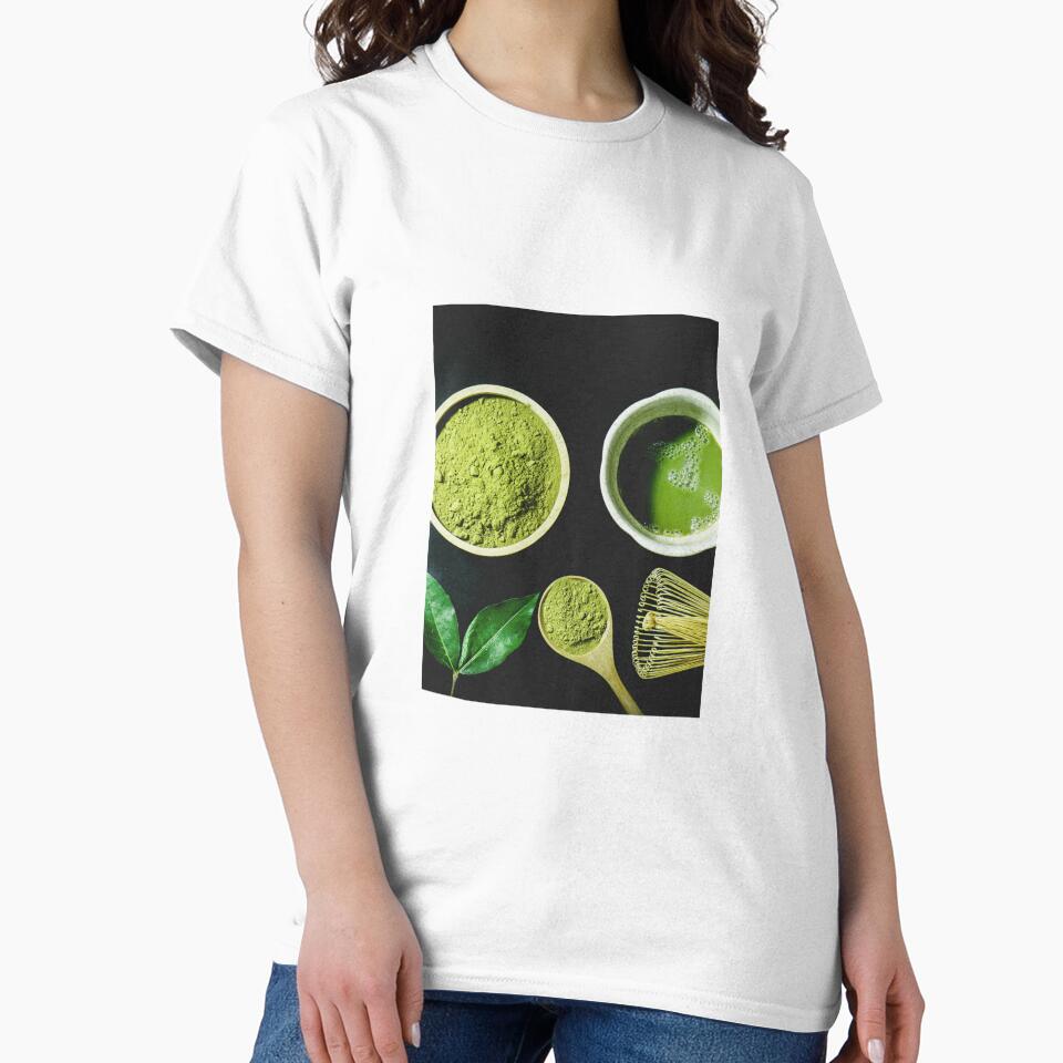 Organic Matcha Green Tea Tee Traditional Japanese Drink Art White