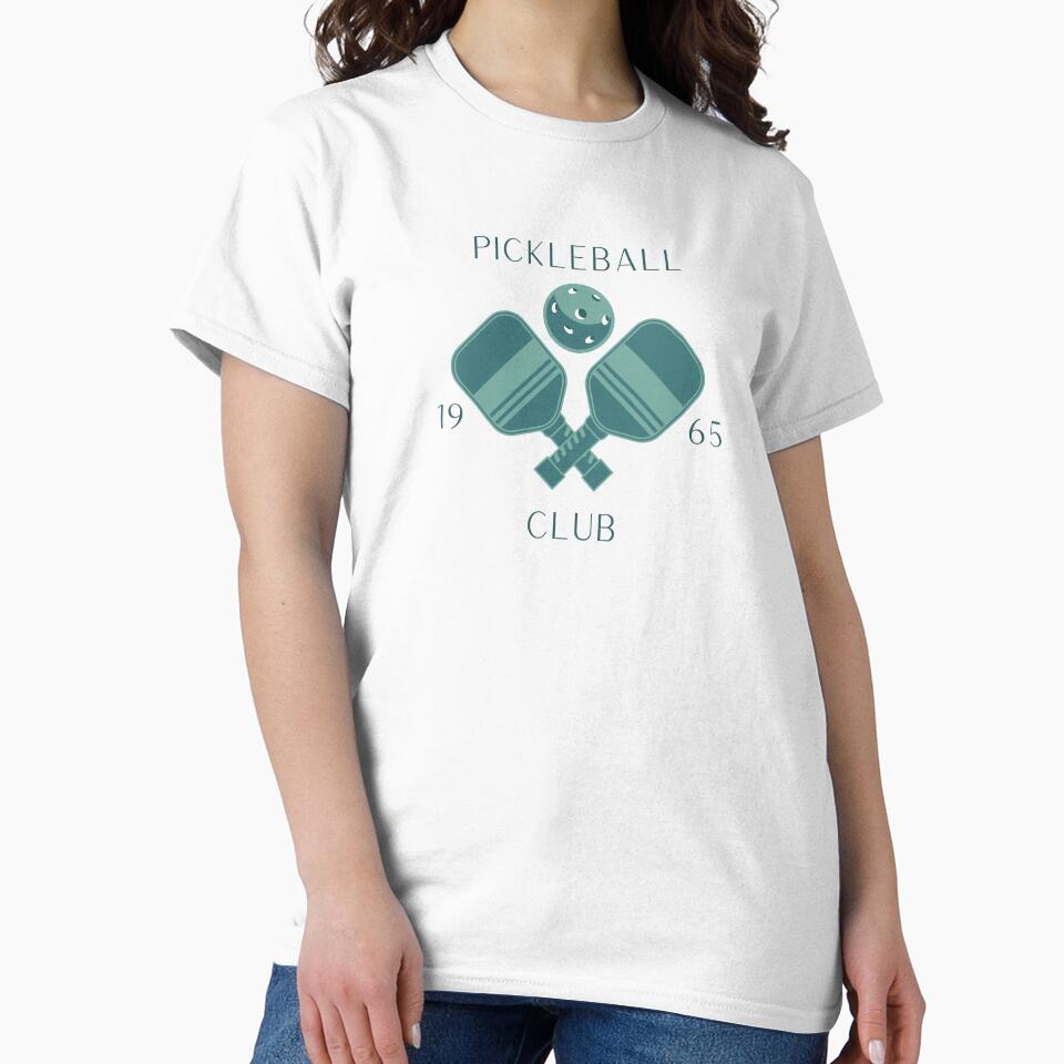 Premium Pickle Ball Club T-Shirt Athletic Training Sports Top White