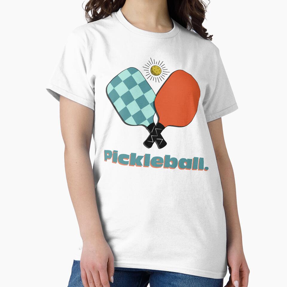 Pickleball Paddles Graphic Tee Competitive Sports Apparel White