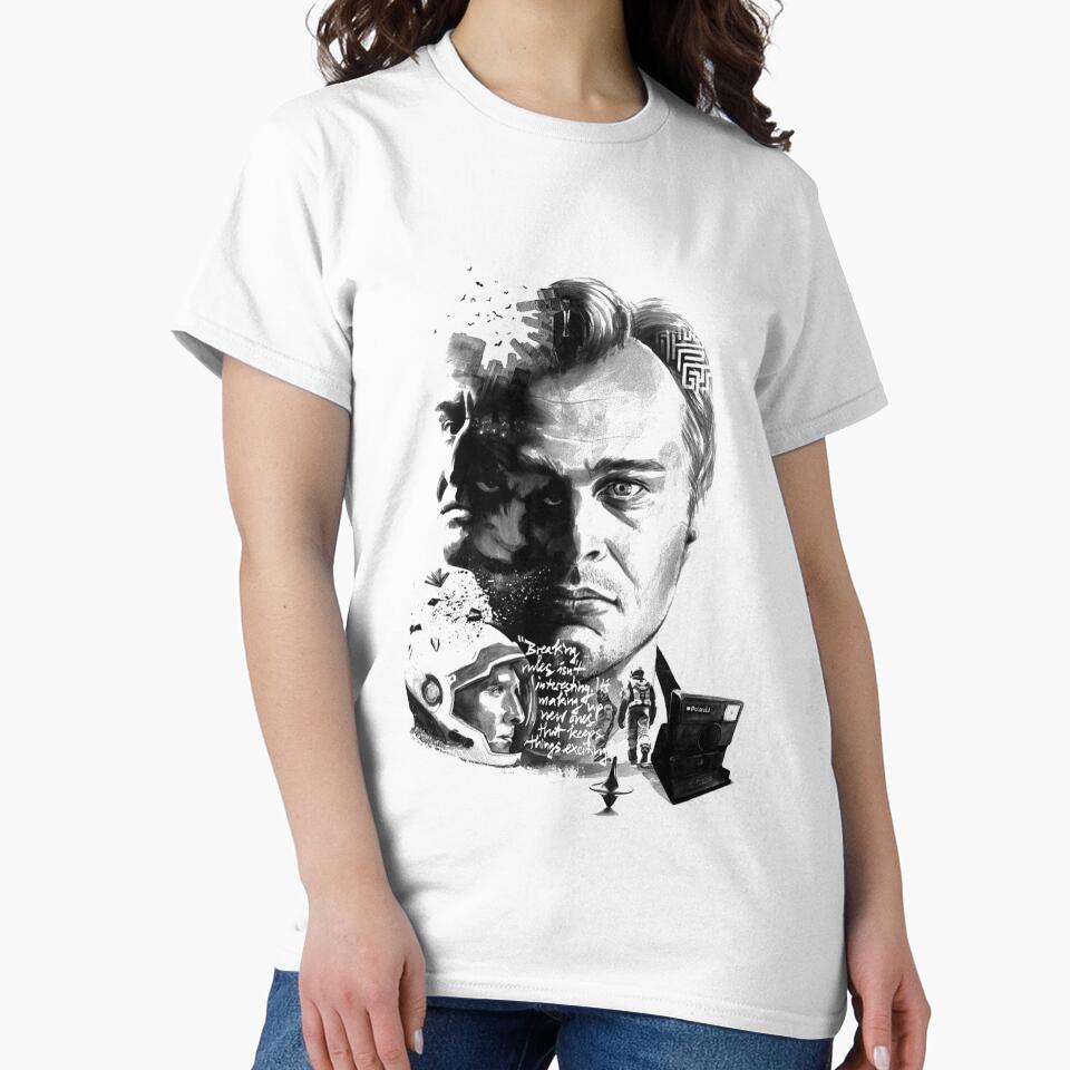 Director Christopher Nolan Film Fan Art Premium Classic T-Shirt White
