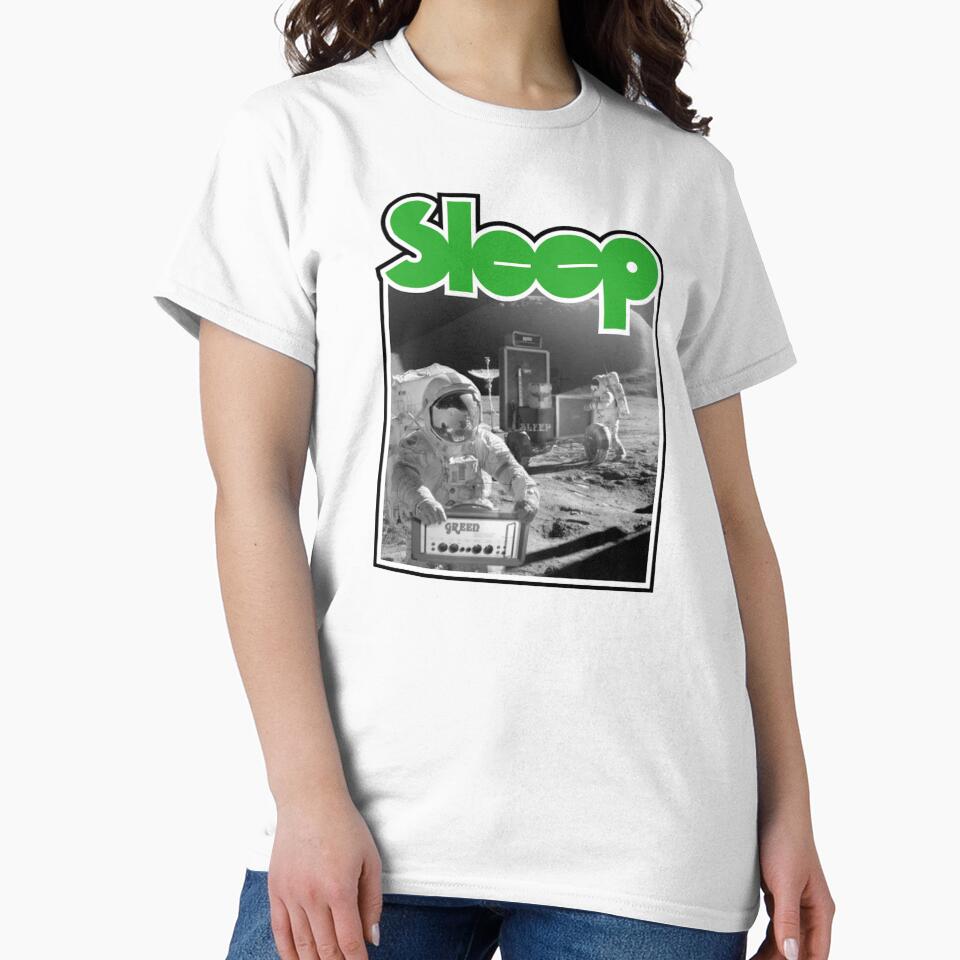 Sleep Band Music Inspired Retro Graphic Minimalist Shirt White