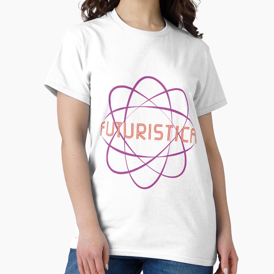 Futuristica Modern Tech Oversized T-Shirt Minimalist Innovation Tee White