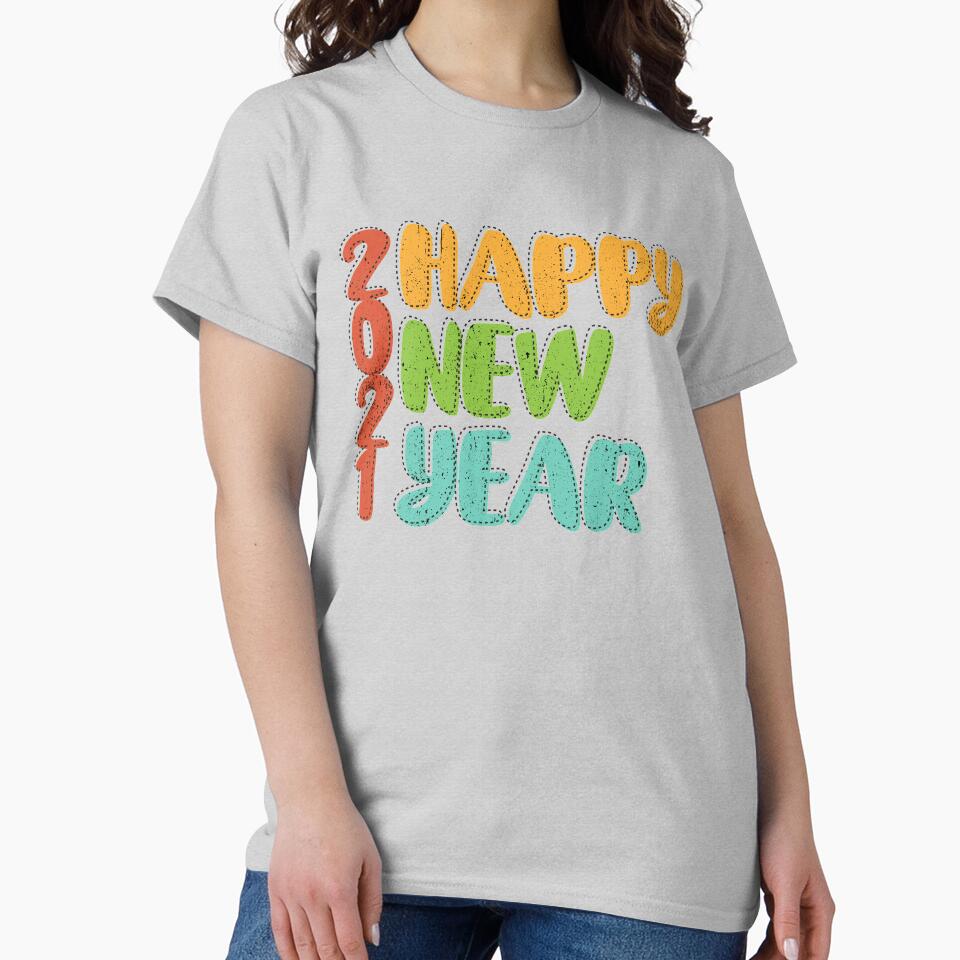 New Year 2021 Graphic Tee – Classic Holiday Event Wardrobe Heather Grey