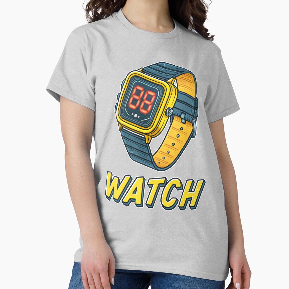 Watch Horology Minimalist Timepiece Graphic Classic T-Shirt Heather Grey
