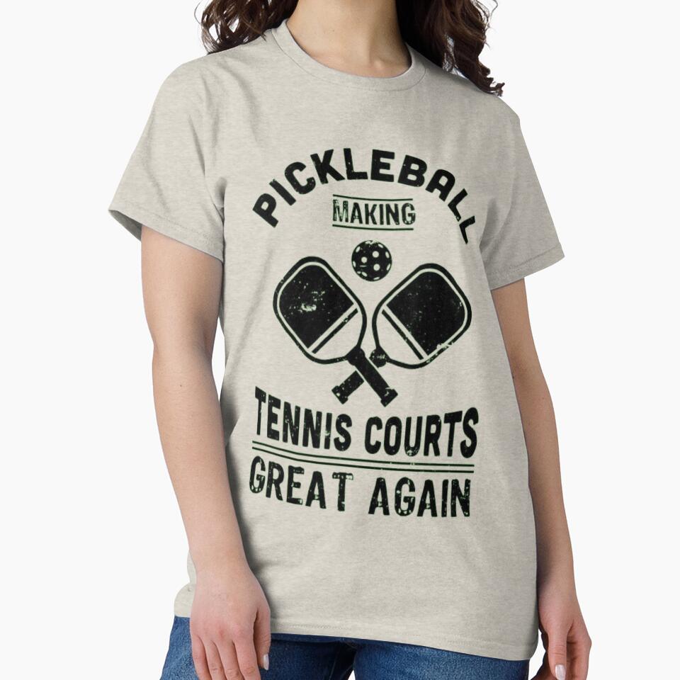 Funny Pickleball Humor Graphic Tee For Active Players Creme