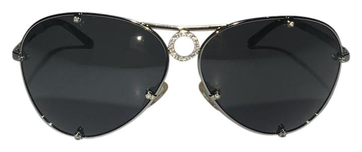 Valentino - Aviator Style Limited Edition Sunglasses with Rhinestone Circle